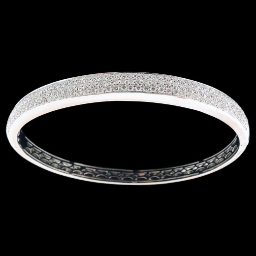 Bracelet jonc en or et pavage diamants