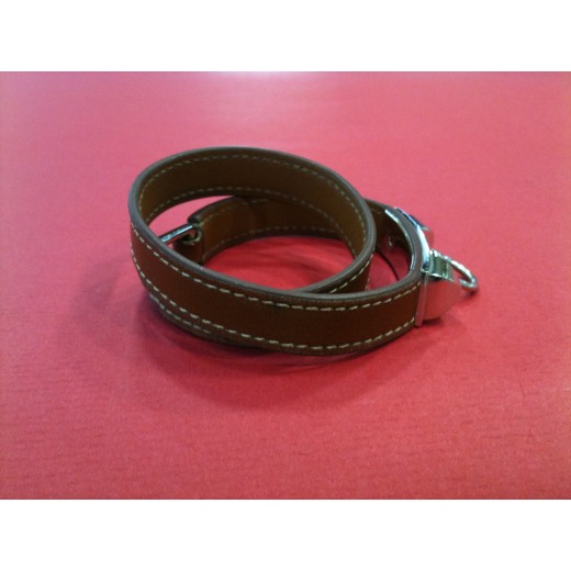 Bracelet Hermès Rivale Double tour en cuir fauve