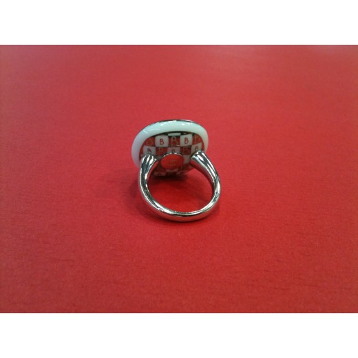 Bague Bernardaud en argent et porcelaine