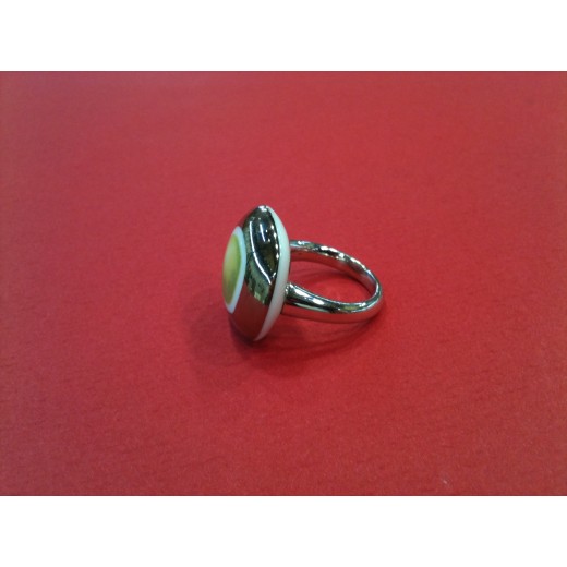 Bague Bernardaud en argent et porcelaine