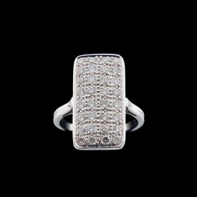 Bague ancienne rectangulaire diamants