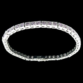Bracelet ligne en or et améthystes