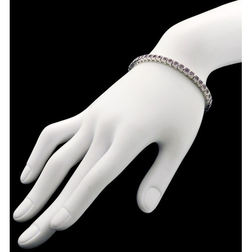 Bracelet ligne en or et améthystes