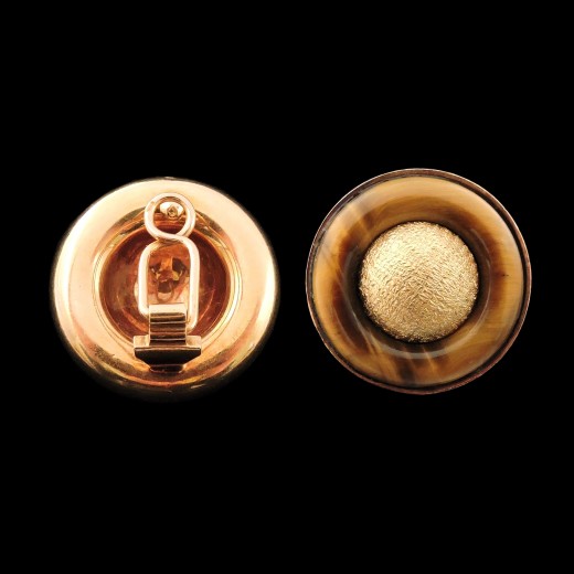 Boucles d'oreilles en or et œil de tigre