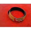 Ceinture Hermès H en cuir réversible camel/noir