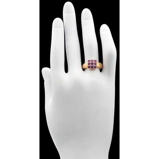 Bague Dame Or 18 Carats Rubis Et Diamants - Taille 53, Parfait état, Occasion
