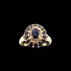 Bague moderne pompadour saphirs diamants