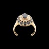 Bague moderne pompadour saphirs diamants