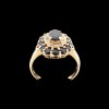 Bague moderne pompadour saphirs diamants