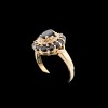 Bague moderne pompadour saphirs diamants