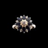 Bague marguerite saphirs diamants