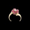 Bague fleur rubis diamant