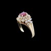 Bague moderne rubis et diamants