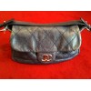 Sac Chanel classique à rabat bleu