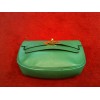 Pochette Hermès en cuir grainé vert