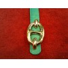 Ceinture Hermès Maille marine dorée réversible en cuir  marine/ vert