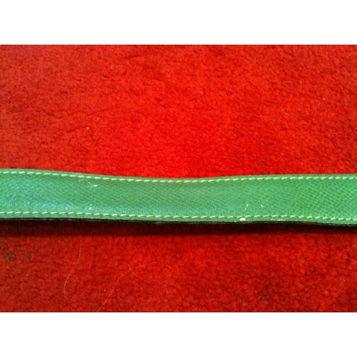 Ceinture Hermès Maille marine dorée réversible en cuir  marine/ vert