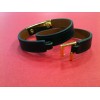 Bracelet Hermès Rivale Double tour en cuir noir