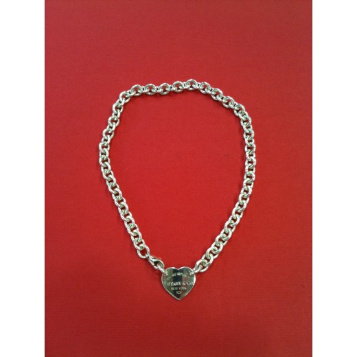 Collier Tiffany & Co Plaque Coeur en argent