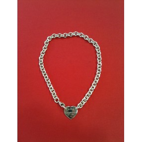 Collier Tiffany & Co Plaque Coeur en argent