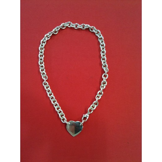 Collier Tiffany & Co Plaque Coeur en argent