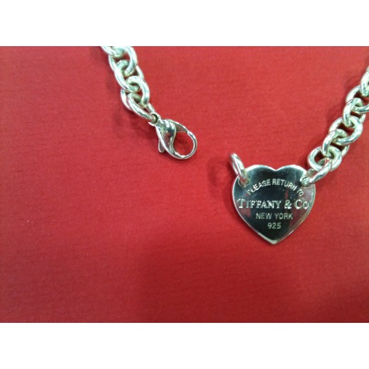 Collier Tiffany & Co Plaque Coeur en argent