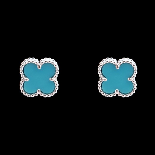 Boucles d'oreilles Van Cleef & Arpels Sweet Alhambra Turquoise