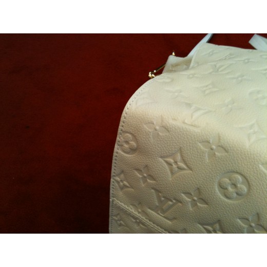 Sac Louis Vuitton Lumineuse MM en cuir monogram Empreinte écru