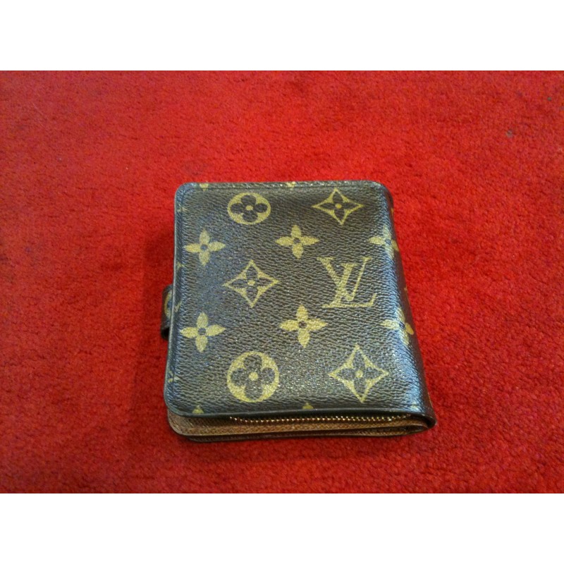 Portefeuille LOUIS VUITTON compact vintage en toile monogram marron