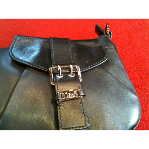 Sac Dior en cuir noir