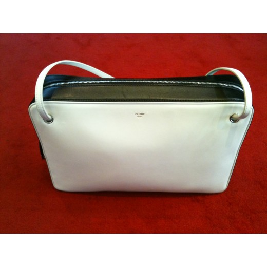 Sac Céline Large Side Lock bicolore noir et blanc