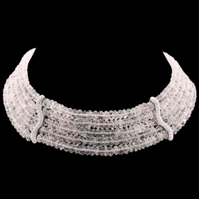 Collier ras de cou Antonini en or, quartz et diamants