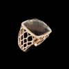 Bague cage quartz facetté et diamants