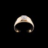 Bague Homme jonc deux ors diamant