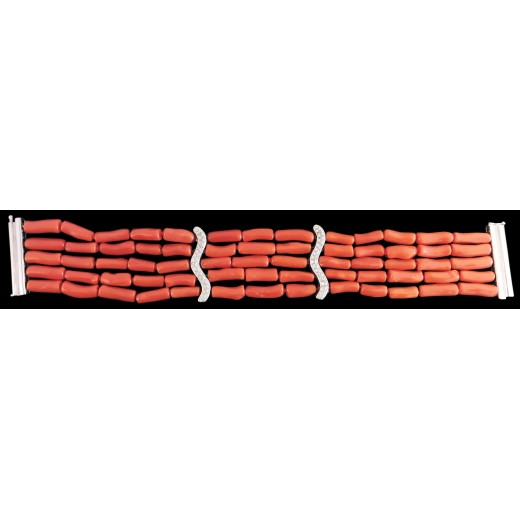 Bracelet Antonini en or, corail et diamants