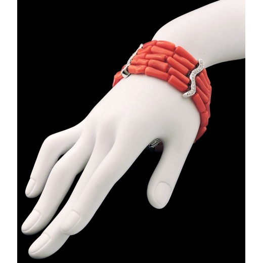 Bracelet Antonini en or, corail et diamants