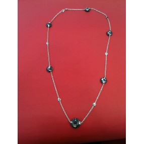 Collier long Montblanc en argent et verre