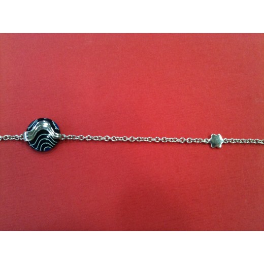 Collier long Montblanc en argent et verre