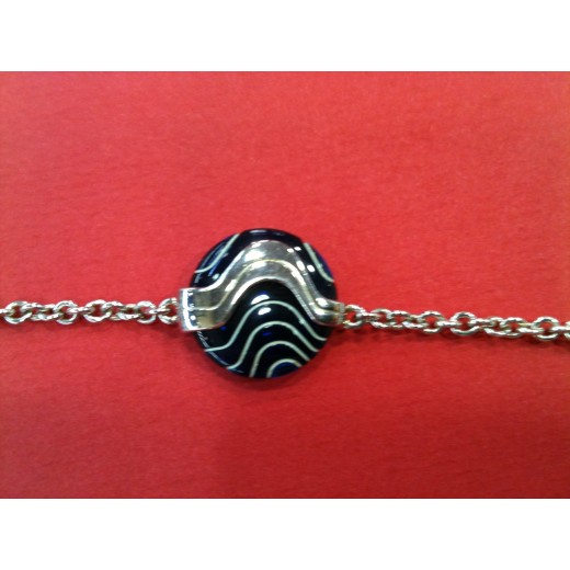 Collier long Montblanc en argent et verre