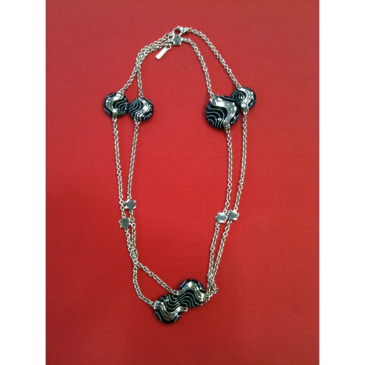 Collier long Montblanc en argent et verre