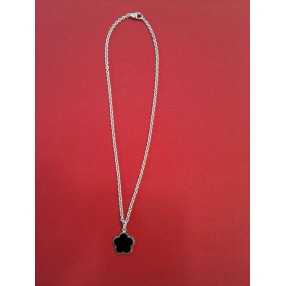 Collier Christofle Trèfle noir en argent