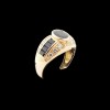 Bague jonc saphirs et diamants