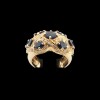 Bague jonc croisillons saphirs diamants