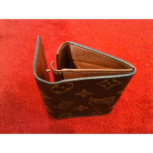 Porte-monnaie plat Louis Vuitton en toile monogram