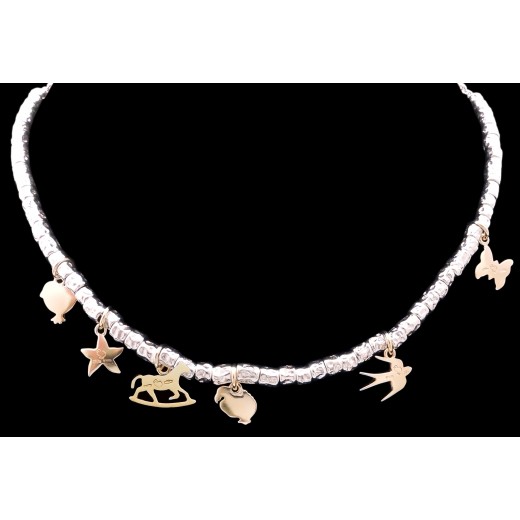 Collier Dodo Pomellato six charms en or