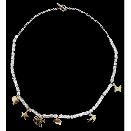 Collier Dodo Pomellato six charms en or