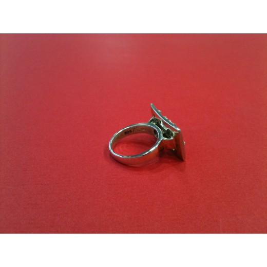 Bague Réminiscence en argent et laque