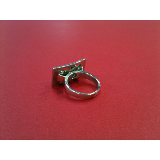 Bague Réminiscence en argent et laque