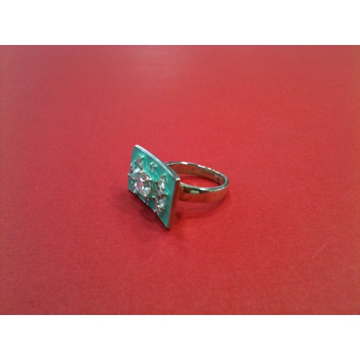 Bague Réminiscence en argent et laque
