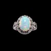 Bague ancienne XIXème opale et diamants